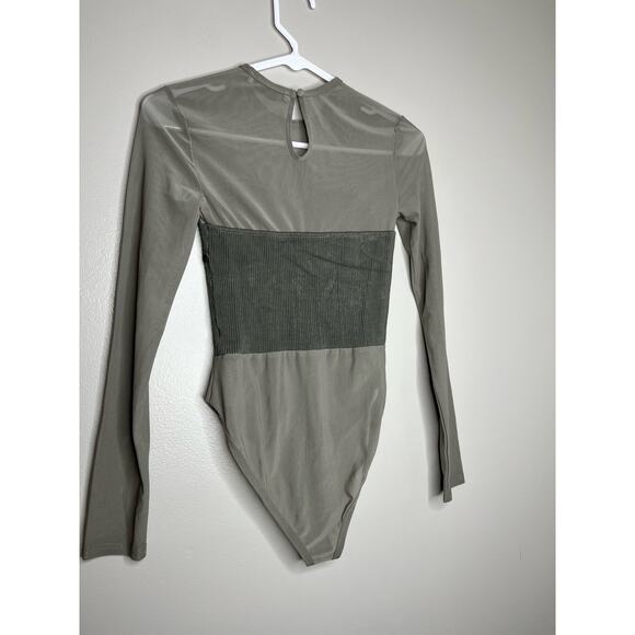 Zara White Label Combination Knit Corset Sweater Mesh Style Blogger Fav Bodysuit - Picture 6 of 8